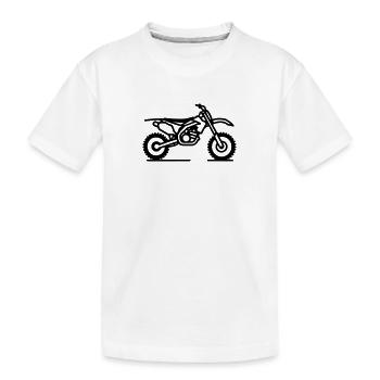 Minimalist Motocross Bike Silhouette - black - Kids' Premium Organic T-Shirt - white - Front