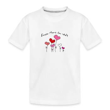 Beste Mama der Welt Herzblumen bunt - Kinder Premium Bio T-Shirt - Weiß - Vorne
