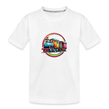 Petit train coloré pour garçons et filles - T-shirt bio Premium Enfant - blanc - Devant