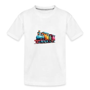 Petit train coloré pour garçons et filles - T-shirt bio Premium Enfant - blanc - Devant
