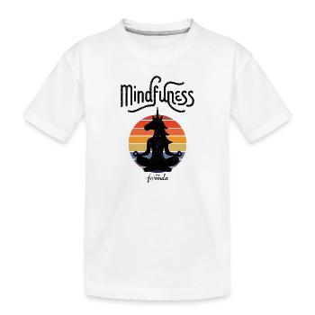 Mindfulness My Formula: Serene Unicorn Meditation - Kids' Premium Organic T-Shirt - white - Front