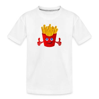 Happy Fries (Pommes) - Kinder Premium Bio T-Shirt - Weiß - Vorne