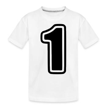 Number One / Nummer 1 / Eins - Kinder Premium Bio T-Shirt - Weiß - Vorne