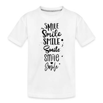 Smile in verschiedenen Styles - Kinder Premium Bio T-Shirt - Weiß - Vorne