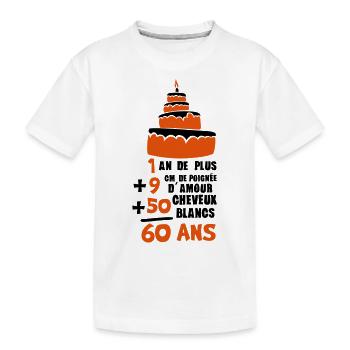 60 ans poignee amour cheveux blanc addit - T-shirt bio Premium Enfant - blanc - Devant