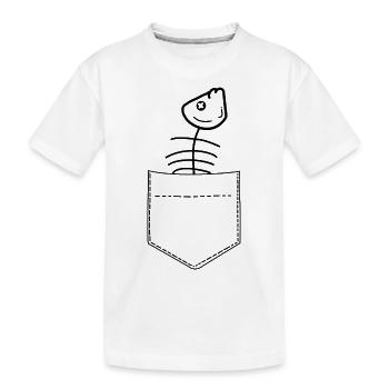Poche poitrine à chevrons - T-shirt bio Premium Enfant - blanc - Devant
