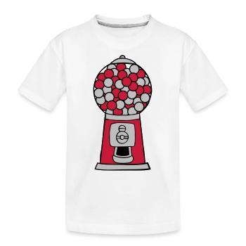 Kaugummi Spender Automat - Kinder Premium Bio T-Shirt - Weiß - Vorne