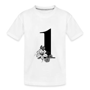 Number 1 - Kids' Premium Organic T-Shirt - white - Front
