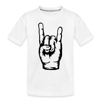 Logo Heavy Metal Hand Signal - Kids' Premium Organic T-Shirt - white - Front