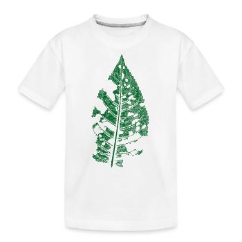 Feuille / du cerisier avec des trous de chenilles - T-shirt bio Premium Enfant - blanc - Devant