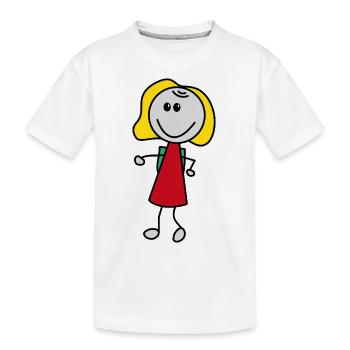Girl - Kids' Premium Organic T-Shirt - white - Front
