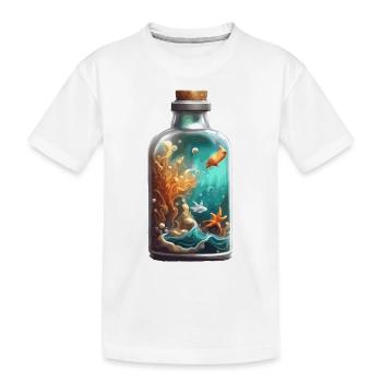 Bouteille magique / Bouchon de liège / Sous-marin / Poisson - T-shirt bio Premium Enfant - blanc - Devant