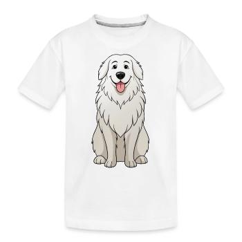 Sérénité des Grandes Pyrénées Art Numérique - T-shirt bio Premium Enfant - blanc - Devant