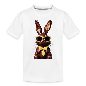 Chocolate Bunny Bo Graphic - Kids' Premium Organic T-Shirt - white - Front