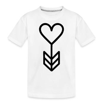 Herz-Pfeil - Kinder Premium Bio T-Shirt - Weiß - Vorne