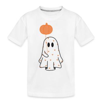 Cute Heart Ghost - Kids' Premium Organic T-Shirt - white - Front