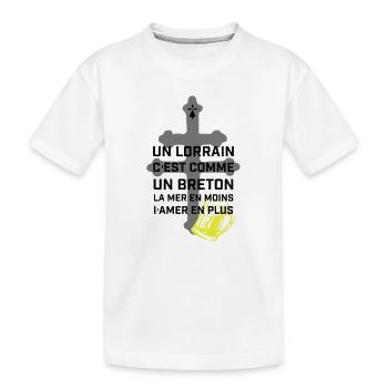 Croix lorraine et chope jaune - T-shirt bio Premium Enfant - blanc - Devant