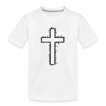 Croix (V) - T-shirt bio Premium Enfant - blanc - Devant