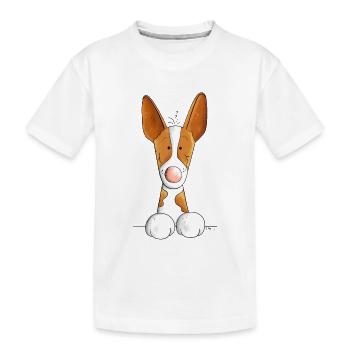 Neugieriger Podenco - Kinder Premium Bio T-Shirt - Weiß - Vorne