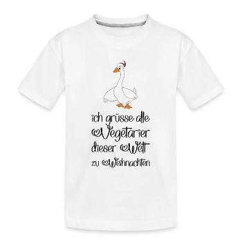 Lustige Geschenke für Vegetarier zu Weihnachten - Kinder Premium Bio T-Shirt - Weiß - Vorne