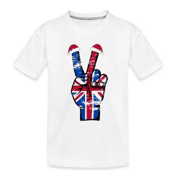 British Flag Christmas Peace Symbol used - Kids' Premium Organic T-Shirt - white - Front