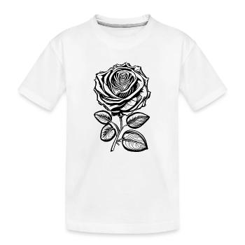 Romantische Rose - Kinder Premium Bio T-Shirt - Weiß - Vorne