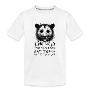 OPOSSUM, VIVRE MOCHE FAUX TA MORT MANGER DES ORDURES - T-shirt bio Premium Enfant - blanc - Devant