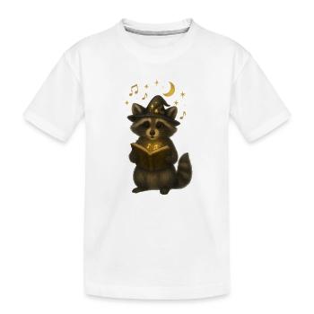 Raton laveur magique avec livre de chansons - T-shirt bio Premium Enfant - blanc - Devant