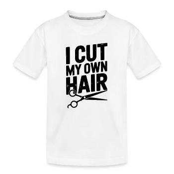 Ich schneide mir selbst die Haare - Kinder Premium Bio T-Shirt - Weiß - Vorne