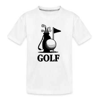 Lettrage de golf avec du matériel de golf - T-shirt bio Premium Enfant - blanc - Devant
