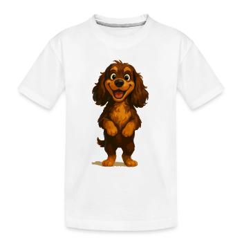Cocker Spaniel breit grinsend - Kinder Premium Bio T-Shirt - Weiß - Vorne