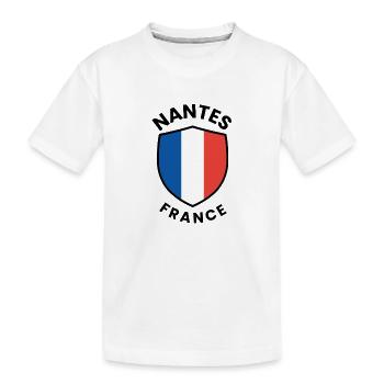 Nantes-Frankreich-Schildmotiv - Kinder Premium Bio T-Shirt - Weiß - Vorne
