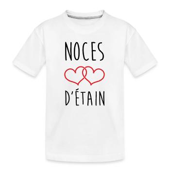 Pewter Wedding 10 Years Wedding - Kids' Premium Organic T-Shirt - white - Front