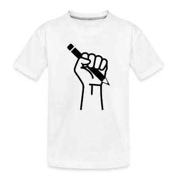 Hand Holding Pen Election Press - Kids' Premium Organic T-Shirt - white - Front
