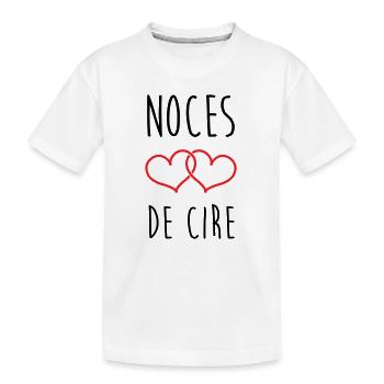 Noces de cire 4 ans de mariage - T-shirt bio Premium Enfant - blanc - Devant