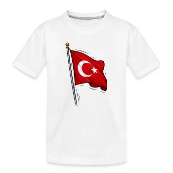 Türkei Fahne - Kinder Premium Bio T-Shirt - Weiß - Vorne