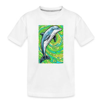Delfin - Kinder Premium Bio T-Shirt - Weiß - Vorne