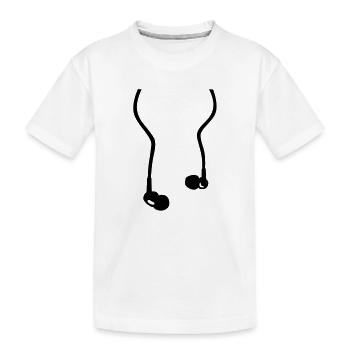 Headphones - Kids' Premium Organic T-Shirt - white - Front
