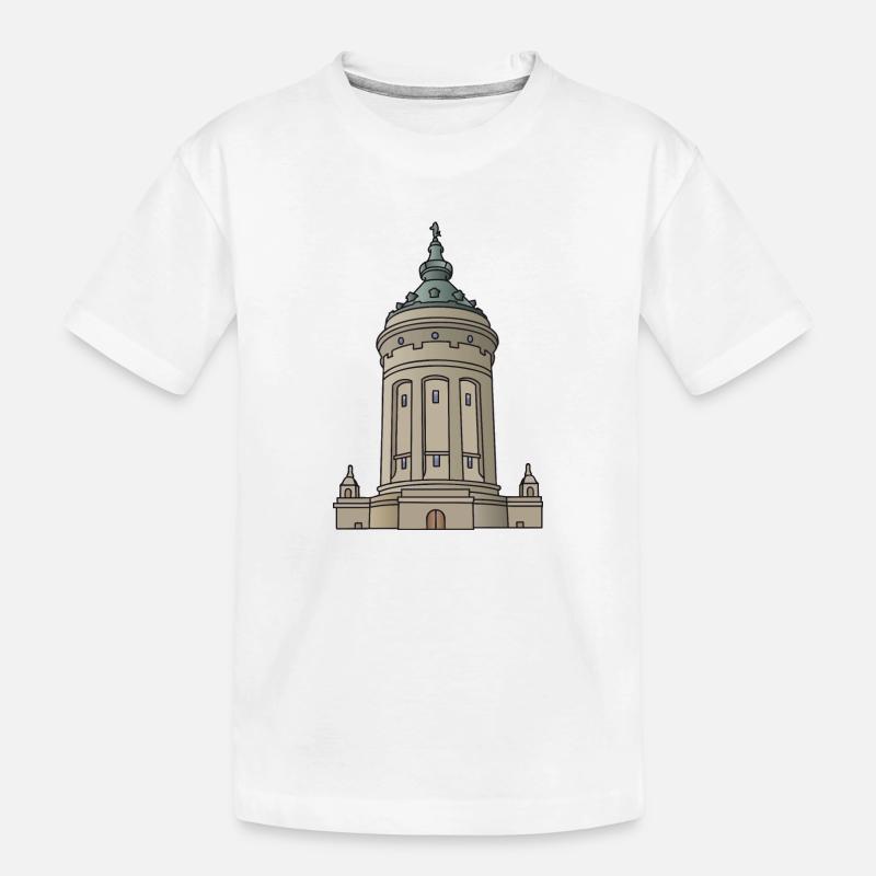 Wasserturm Mannheim c - Kinder Premium Bio T-Shirt - Weiß