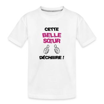 Sister in law Brother Schwester Belle Soeur Frère - Kids' Premium Organic T-Shirt - white - Front