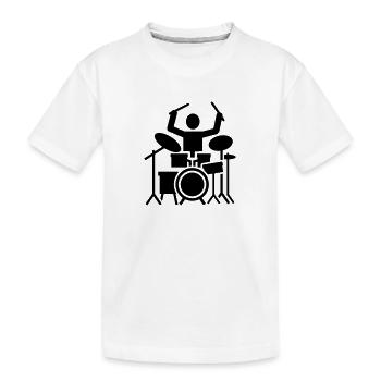 Drums - Kids' Premium Organic T-Shirt - white - Front
