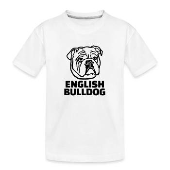 English Bulldog - Kids' Premium Organic T-Shirt - white - Front