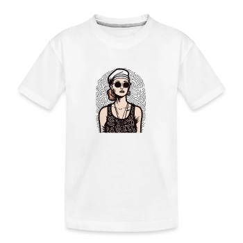 Frau - Kinder Premium Bio T-Shirt - Weiß - Vorne
