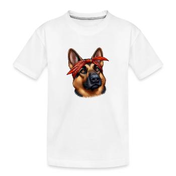 Berger Allemand Le Rappeur - T-shirt bio Premium Enfant - blanc - Devant