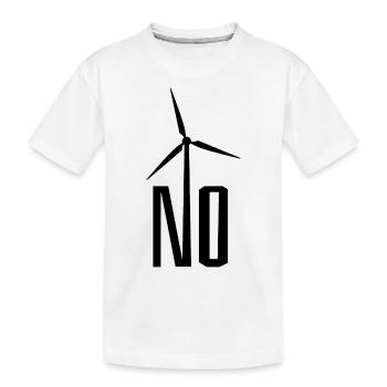 NON! Éolienne non merci - danger pour les oiseaux - T-shirt bio Premium Enfant - blanc - Devant