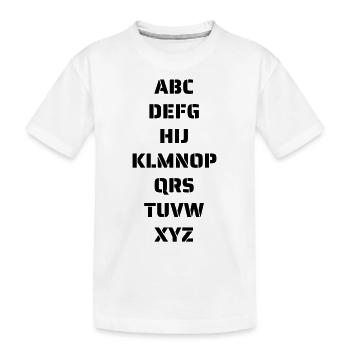 Das Alphabet - Kinder Premium Bio T-Shirt - Weiß - Vorne