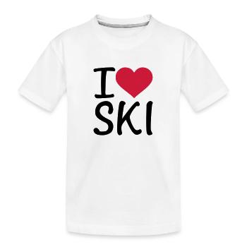 Ski - Kinder Premium Bio T-Shirt - Weiß - Vorne