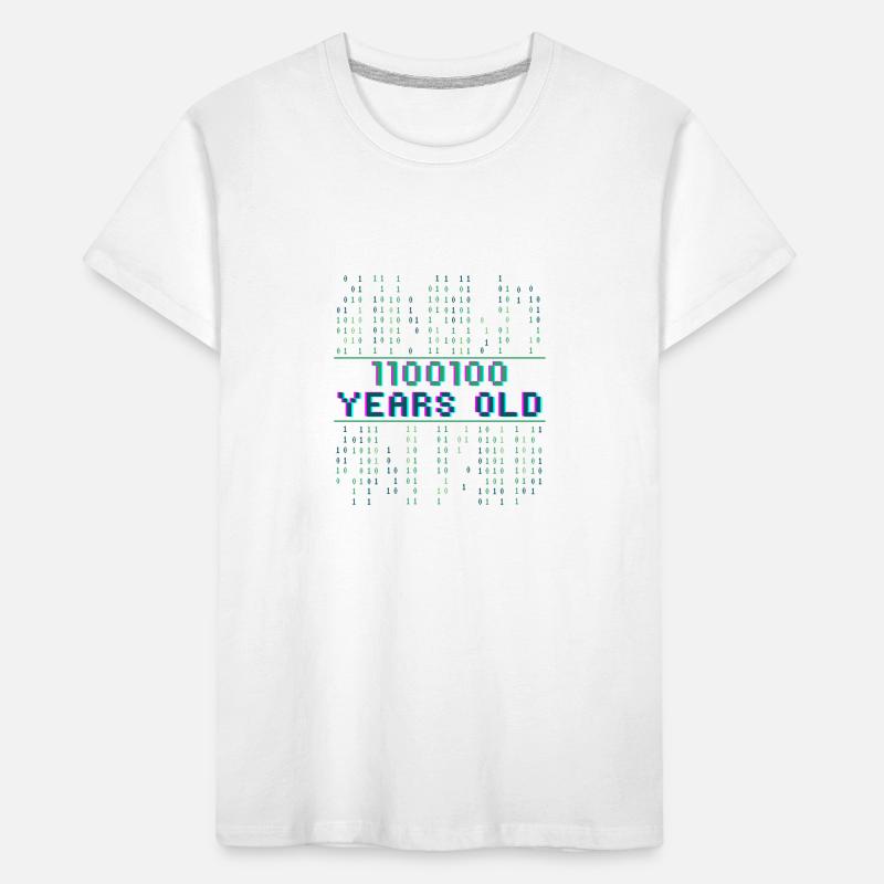 100. Geburtstag 100 Jahre alt Binärcode Coder Kinder Premium Bio T-Shirt