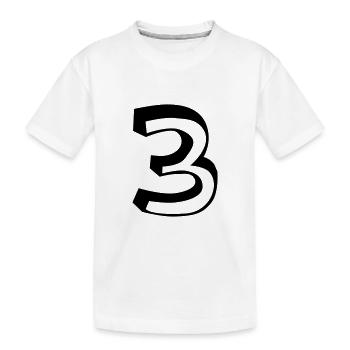 Zahl 3 - Kinder Premium Bio T-Shirt - Weiß - Vorne