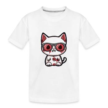 Chat Halloween Cool - T-shirt bio Premium Enfant - blanc - Devant